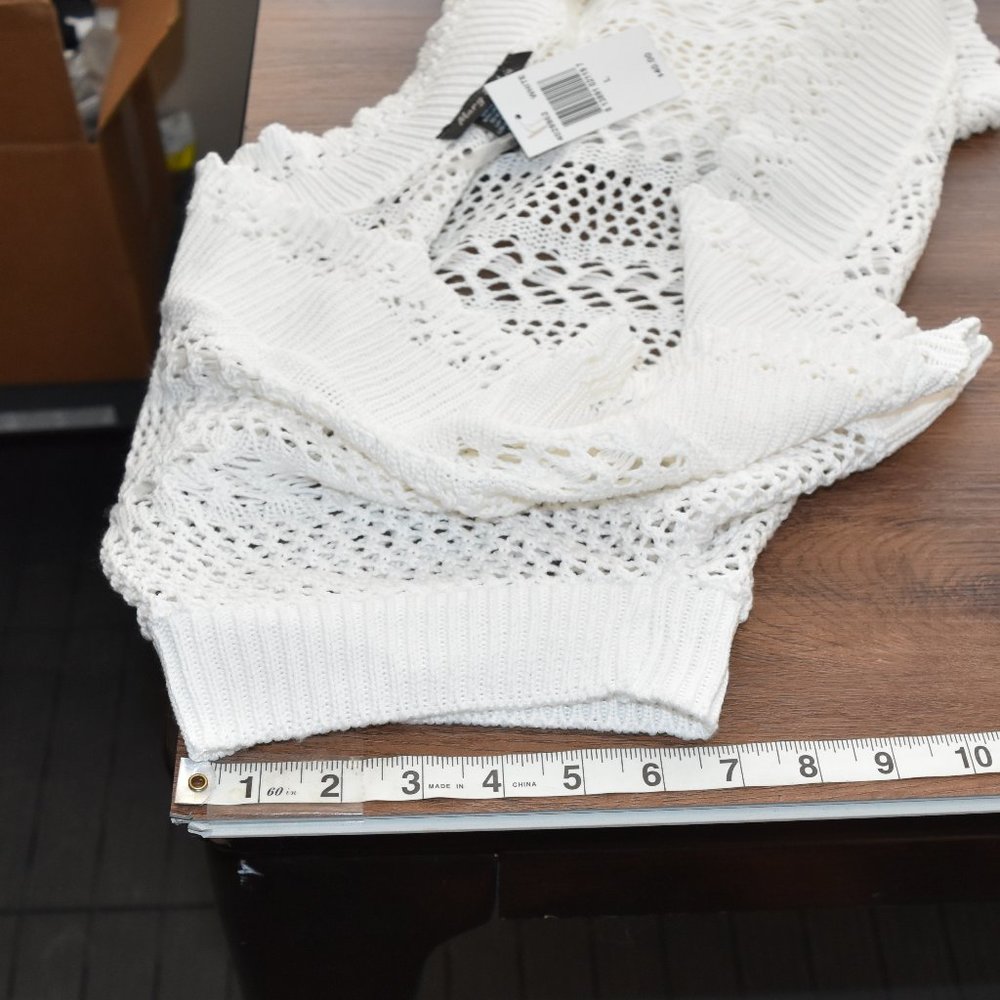 NWT Mary Sophia White Crochet Vest Large - Picture 4 of 10
